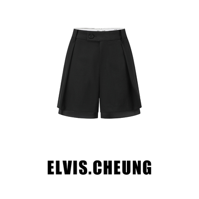ELVIS.CHEUNG拼真丝中裤