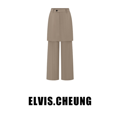 ELVIS.CHEUNG假两件高腰休闲裤