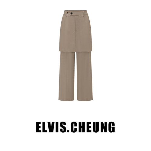 ELVIS.CHEUNG假两件高腰休闲裤