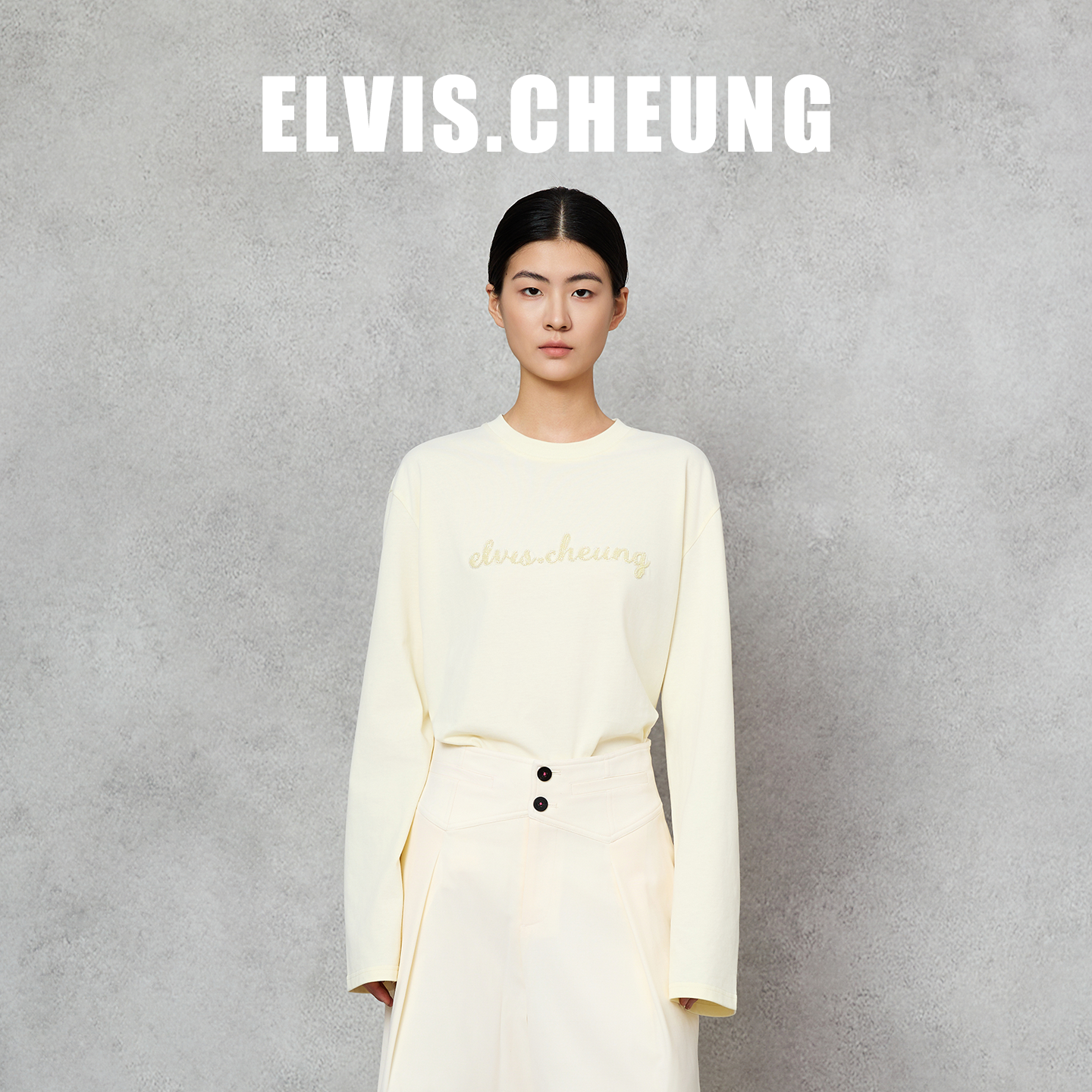 ELVIS.CHEUNG25秋冬钉珠绣花T恤