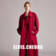 ELVIS.CHEUNG26贺岁新款 翻领长款 风衣女红色新年廓形外套老钱复古