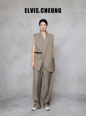 ELVIS.CHEUNG25秋冬原创精纺中高腰经典阔腿裤女时尚高级感宽松