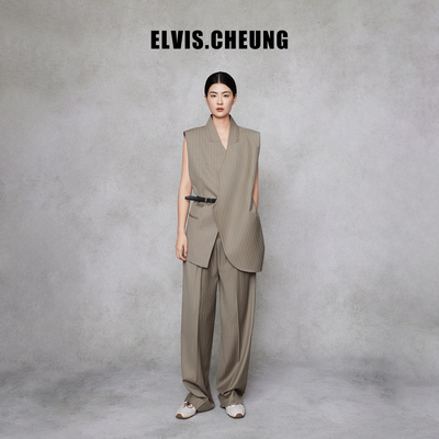 ELVIS.CHEUNG精纺中高腰阔腿裤