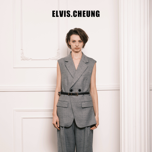 ELVIS.CHEUNG精纺平驳领羊毛马甲