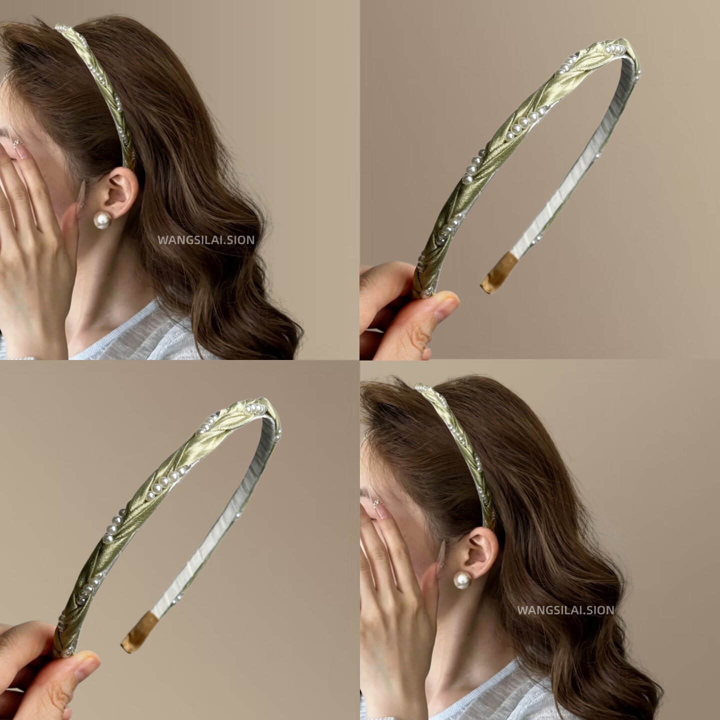 【流光花语】韩版细款麻花珍珠发箍女高级感甜美头箍气质外出发饰