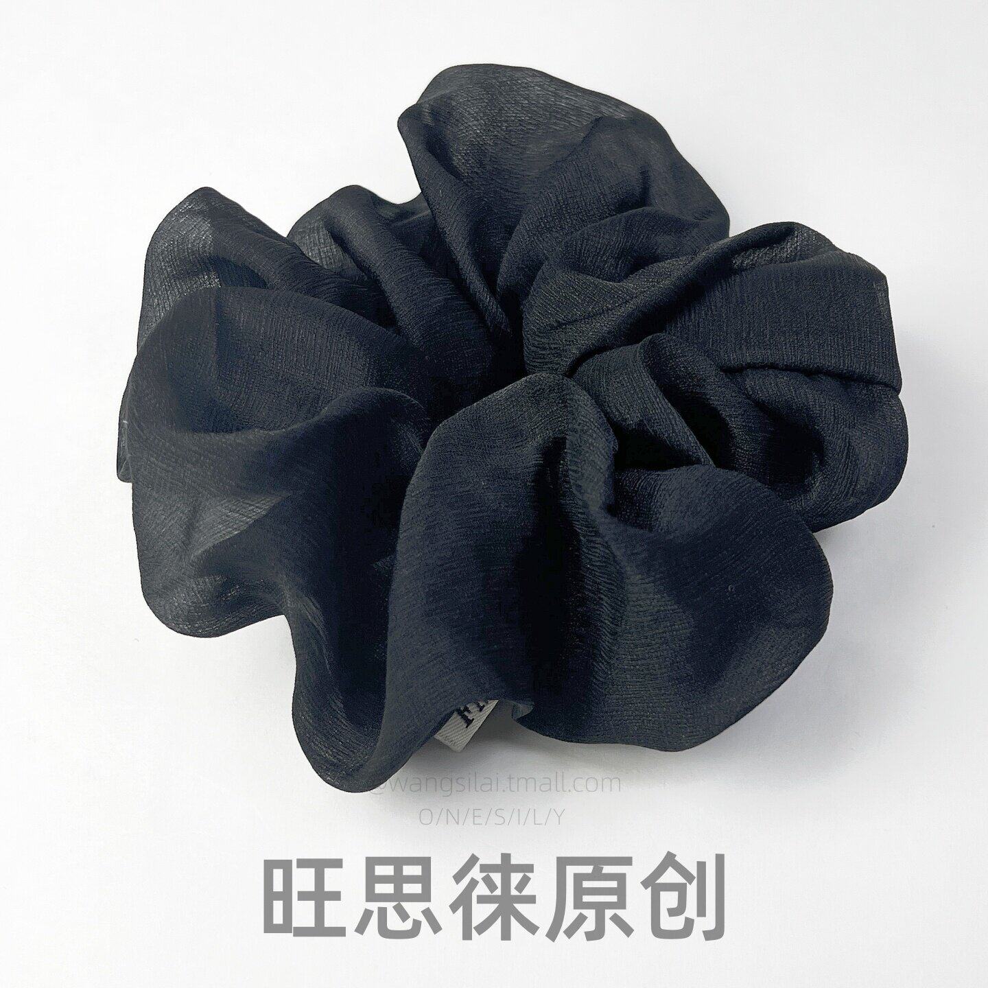 【烟波浩渺】网纱纯色大肠发圈曼妙轻纱发绳日常百搭头绳复古头饰 - 实物图