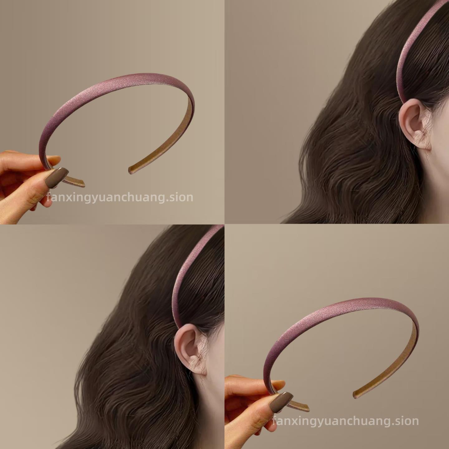 韩国简约紫色细发箍女外出