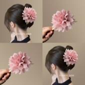超仙女花朵鲨鱼夹子女后脑勺盘大号发量多发抓夹高级感显发量发饰