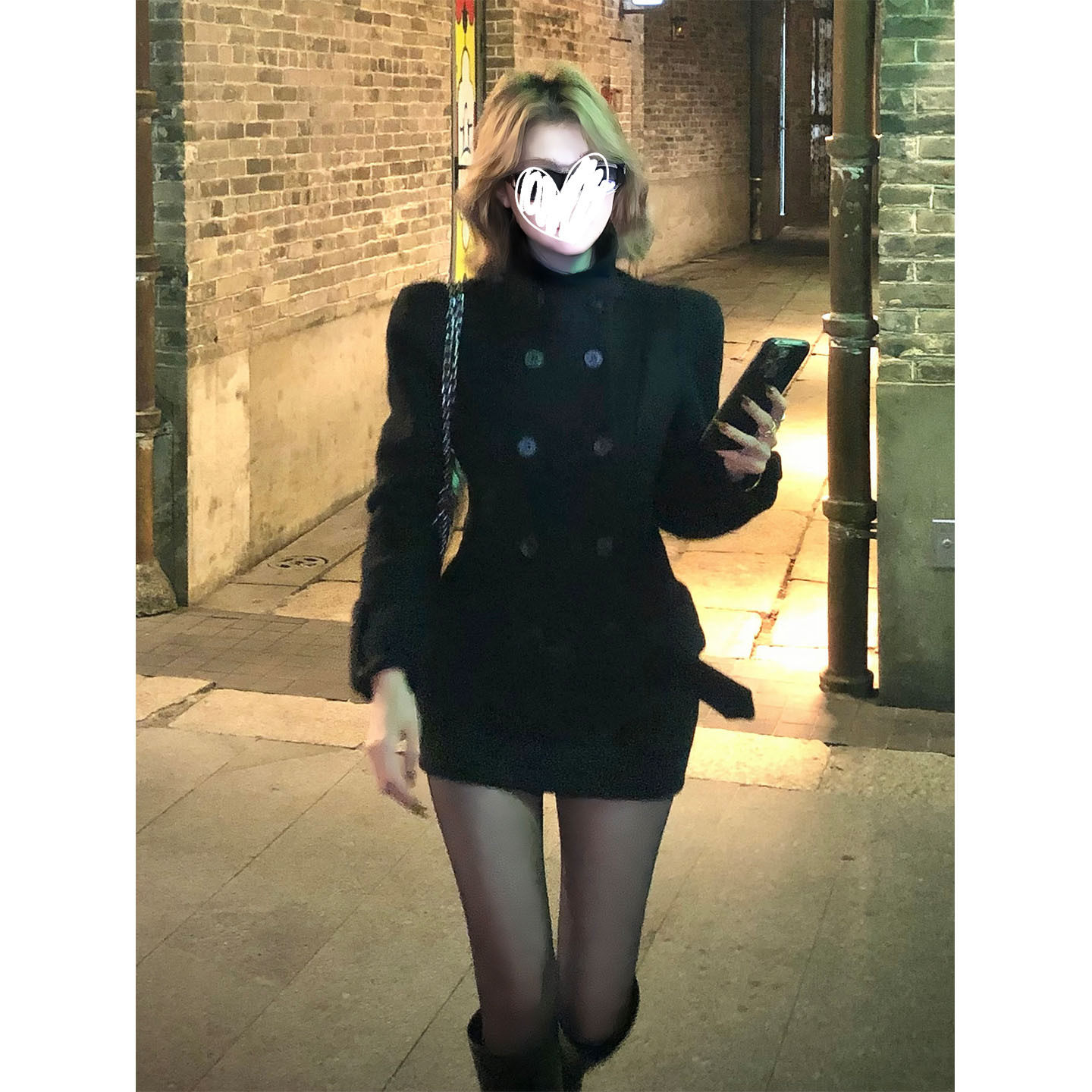 法式复古翻领短款外套女秋冬新款高级感修身收腰半身裙时尚两件套