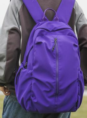 2024新款大学生书包大容量简约双肩包户外旅行包男女通用休闲背包
