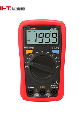 优利德UT33A+ UT33B+ UT33C+ UT33D+增强版防烧小型万用表 万能表