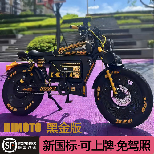 2025HIMOTO复古款成人代步新国标助力电动自行车可上牌男女电瓶车