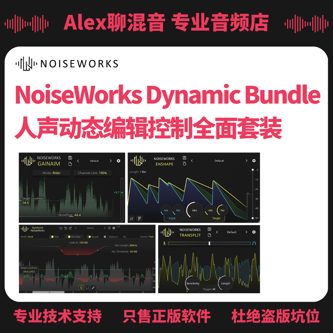正版NoiseWorks Dynamic Bundle人声动态编辑控制插件-Alex聊混音