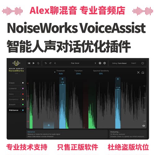 正版-NoiseWorks VoiceAssist 智能人声对话优化插件-Alex聊混音