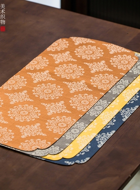 唐团花茶席 50*23CM 织锦工艺 涤丝材质 中国传统纹样 传统色百搭