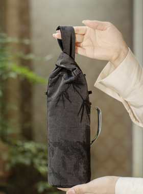 知舍 香云纱墨竹 传统手工艺中式复古风传家壶袋（简版）茶道零配