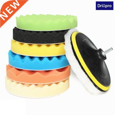 8Pcs 7 inch Car Polishing Waxing Buffing Pad Kit Compound Sp