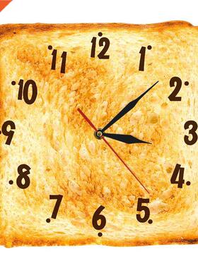 Gourmet Home Decor Relistic Tosted Bred Wll Clock Bkery
