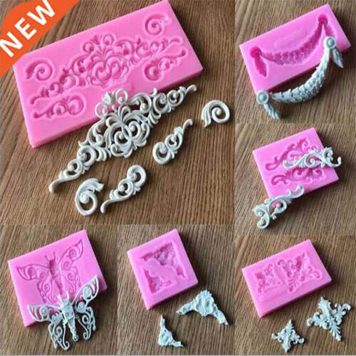 3D Craft Baroque Scroll Relief Silicone Mold Cake Decorating
