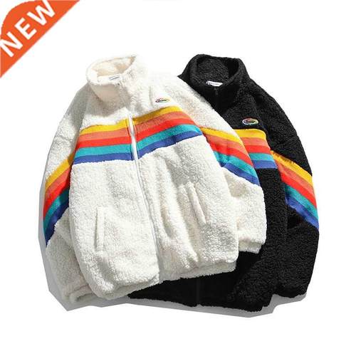 2020 New Women's Fashion Ins Style Rainbow Contrast Stand Co