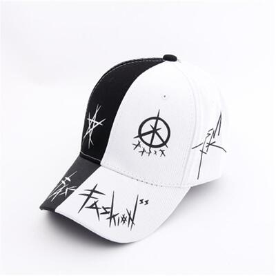Custom Graffiti Snapback Baseball Caps Black and White Patch
