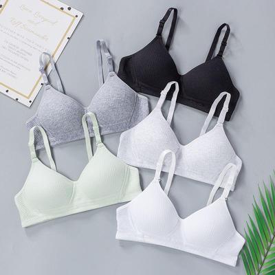 Cotton Underwear Women AB Cup Bra Wireless Gathered Comfort