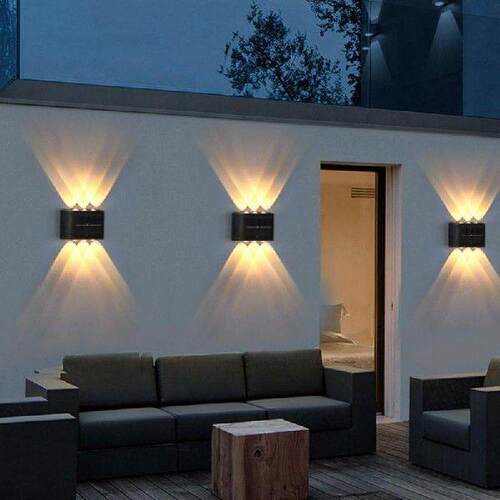 Outdoor Waterproof Up And Down Solar Lighting 6/4 LED Wall