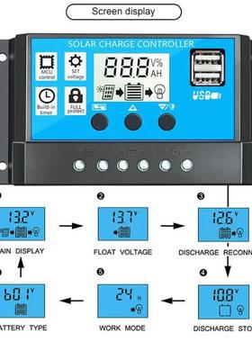 Solar Charge Controller PWM 100A Solar Power Regulator 12V 2