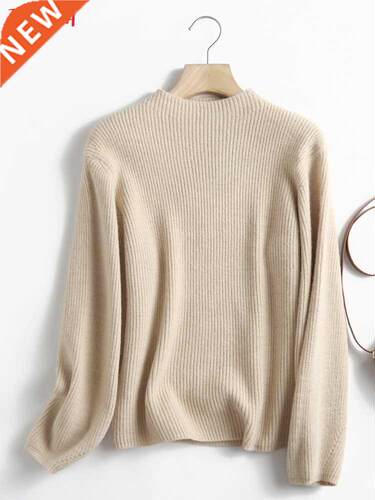 Tangada Women High Quality Elegant Woolen Knitted Sweater Ju