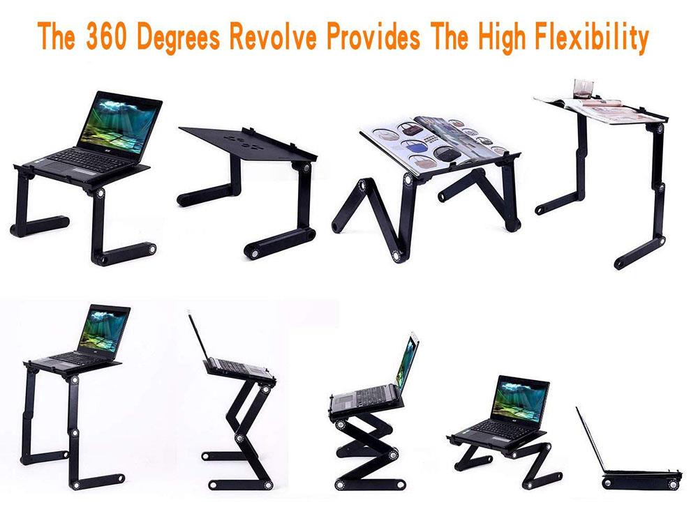 Adjustable 360 Degree Foldable Laptop Stand Desk Portable Tr