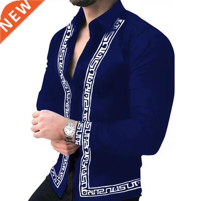 2022 Luxury Brand Social Men Shirts Gradual Casual Single Bu