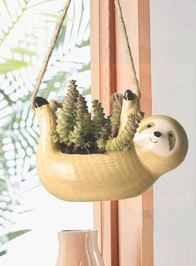 Creative Ceramic Hanging Flower Plant Pots Scindapsus Chloro