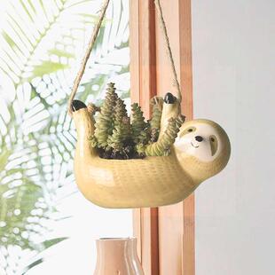 Creative Ceramic Hanging Flower Plant Pots Scindapsus Chloro