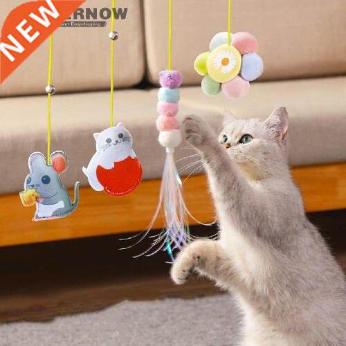 Interesting Cat Toy Hanging Funny Self-hey Stick with Bell