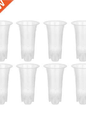 Quality 5 Inch 8Pcs Clear Flower Pot Planter Plastic Orchid