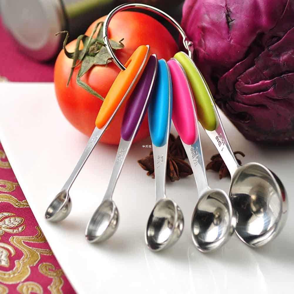 5pcs Measuring Spoons Home Portable Stainless Steel Liquids