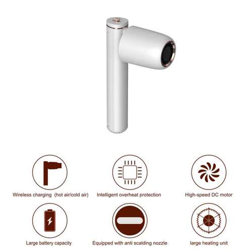 AC Rechargeable 23400mAh Hot Cold Air Travel Hair Dryer for