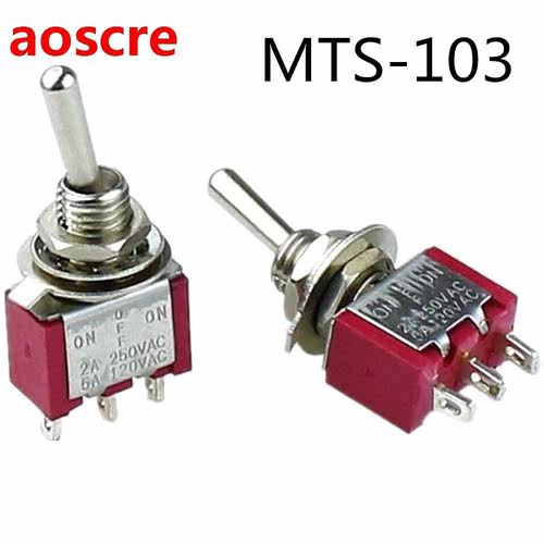 High-quality 10pcs MTS-10 Red  Positions ON-OFF- ON PIN
