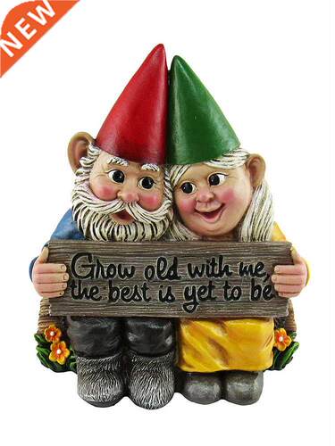 Cute Resin Dwarf Couple Art Sculpture European Country Elf