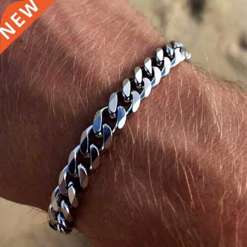 New Fashion Cuban Chain Men's Bracelet Classic Stainless Ste