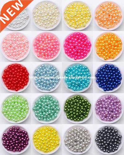 Acrylic Imitation Pearl Round Ball Spacer Beads 4 6 8 10 12M