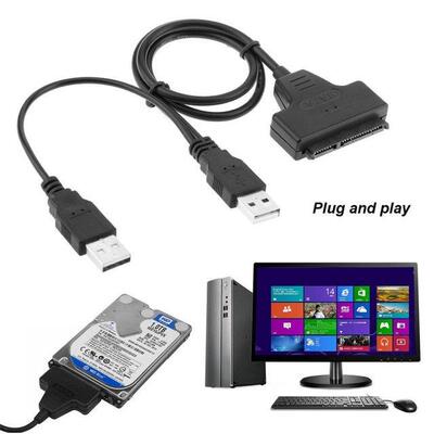 USB 2.0 SATA 7+15Pin Adapter Converter Cable for 2.5inch HDD