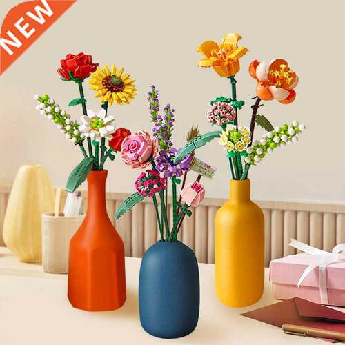 Building Block Bouquet Model 3D Funny Toys For Kids Home De