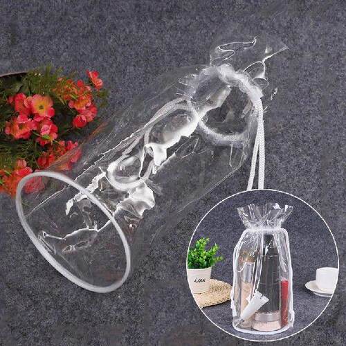 1PC PVC Plastic Transparent Plastic Bag Double Drawcord