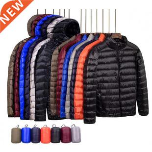 New Brand Autumn Winter Light Down Jacket Men's Fashion Hood