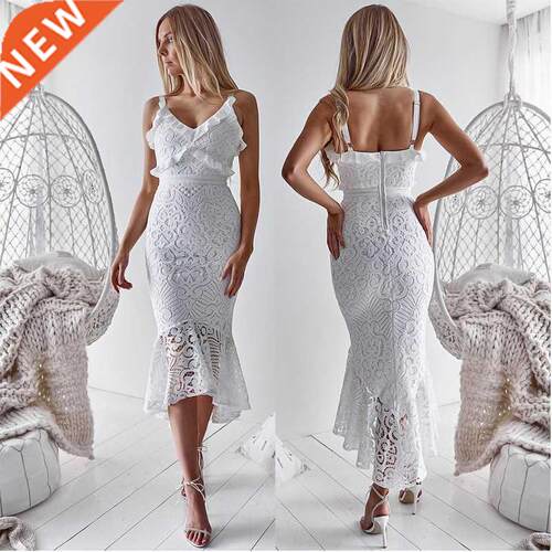2019 women's deep V sleeveless pencil dress with suspenders