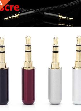 4 Pcs 3 Pole 3.5mm Audio Gold-Plated Headphone Plug RCA Conn