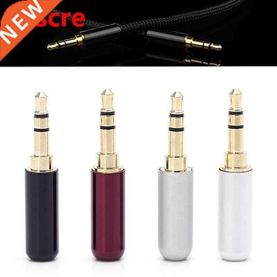 4 Pcs 3 Pole 3.5mm Audio Gold-Plated Headphone Plug RCA Conn