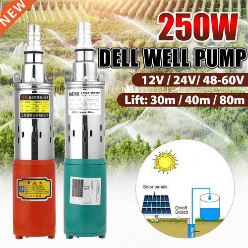250W 12V/24V/48V Solar Submersible Deep Well Pump 1800L/H 30