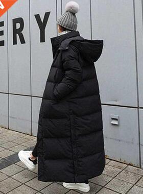 Parka Coat Extra Long Wnter Jacket Women Hooded Pocket Zpp